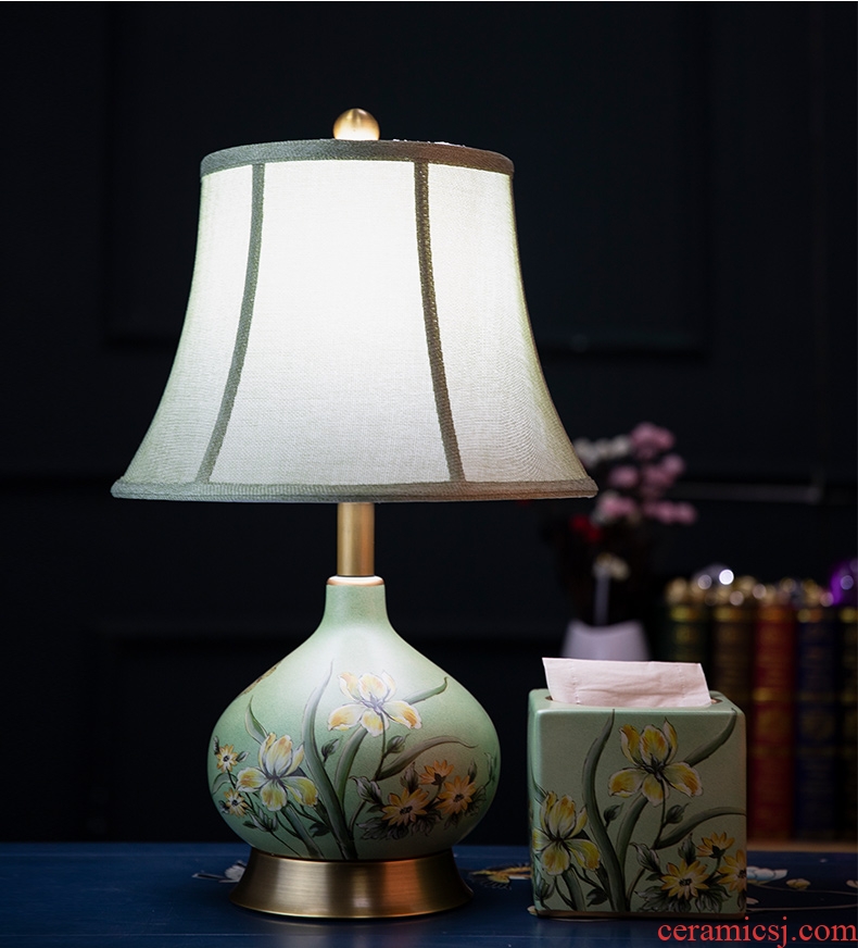 Lamp act the role ofing supporting tissue boxes exquisite decorative pattern desktop furnishing articles furnishing articles American ceramics art restores ancient ways hand - made ornaments