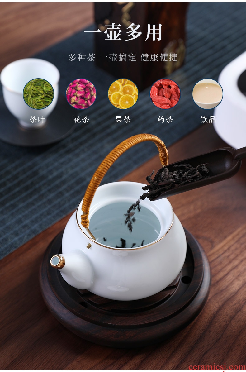 Imperial springs, celadon girder ceramic teapot I and contracted household single pot of tea tea ware kung fu tea kettle