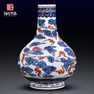 Jingdezhen ceramics antique flower vase of new Chinese style sofa background of modern living room TV ark, home decoration