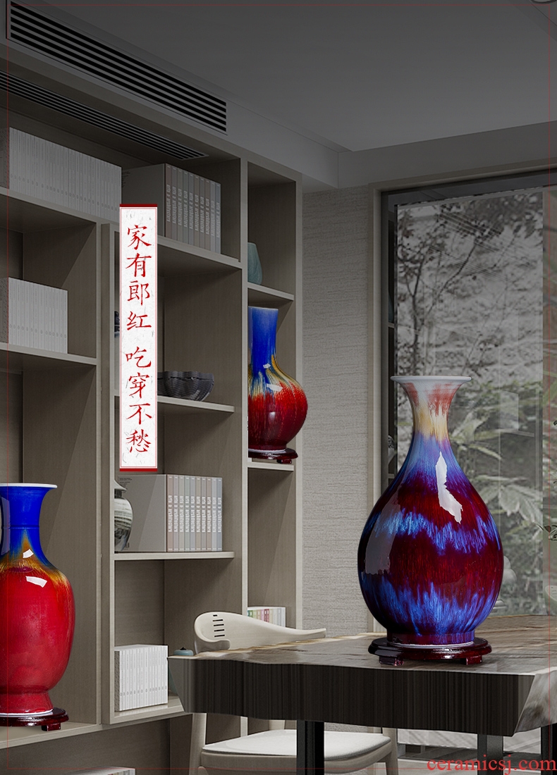 Archaize of large blue and white porcelain vase furnishing articles of jingdezhen ceramic sitting room of Chinese style household flower decoration - 596484804441
