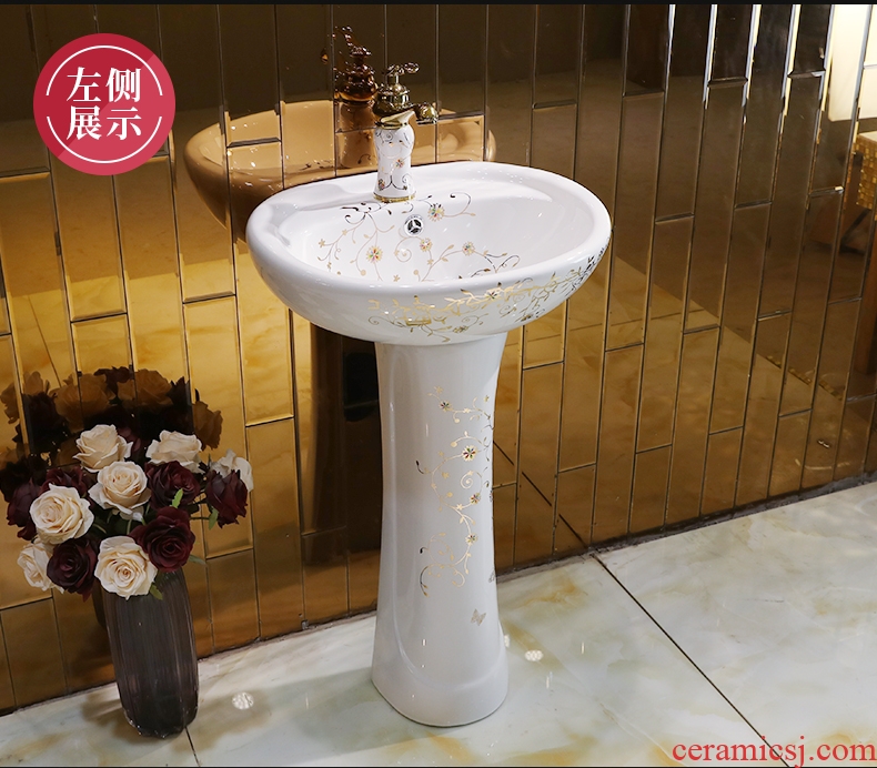 Vertical column column type lavatory body ceramic lavabo toilet basin basin for wash gargle floor type household