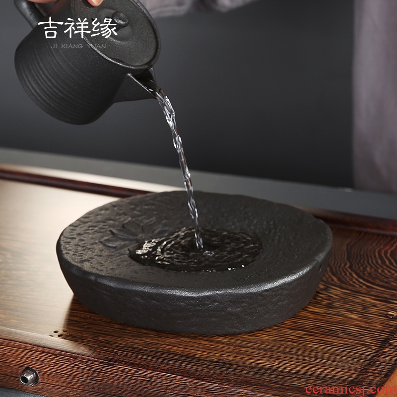 Auspicious edge black some ceramic CiHu bearing pot pad kiln archaize dry tea set tea service zero with double with model with pot