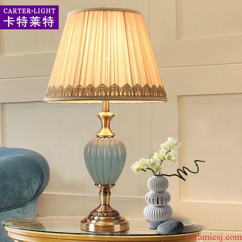 American marriage contracted ceramic desk lamp sweet in the sitting room is the study of creative move of bedroom the head of a bed decoration dimmer remote control