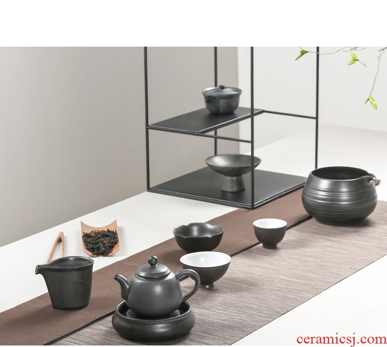 Shadow enjoy black pottery vase manual coarse some ceramic porcelain flowers, ceramic household adornment furnishing articles YPQ zen tea