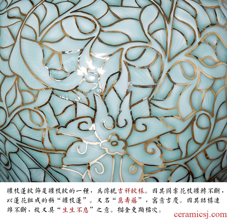 The Master of jingdezhen ceramics hand - made paint shadow blue bottle of flower arranging Chinese style household furnishing articles sitting room porch decoration