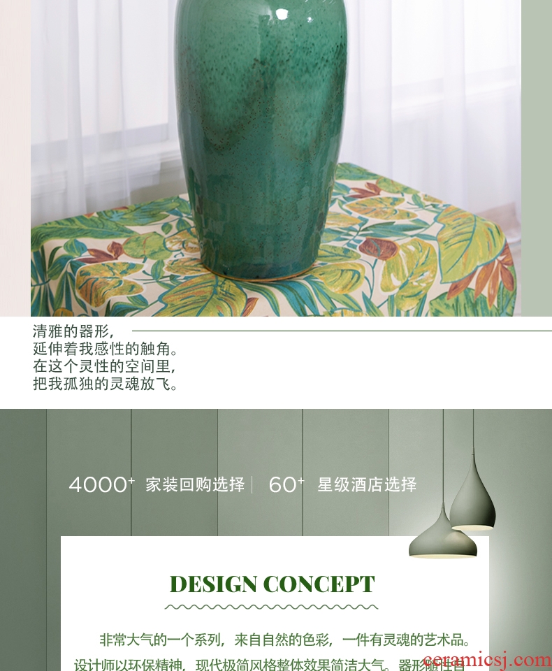 Restoring ancient ways of jingdezhen ceramic furnishing articles sitting room be born creative coarse pottery big vase crafts new Chinese style is contracted flower arrangement - 603685498770