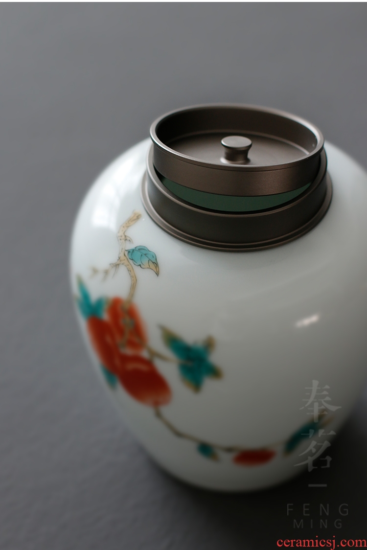 Everything is going well with serve tea caddy aluminum cover seal storage POTS pu 'er retro wake ceramic tea POTS