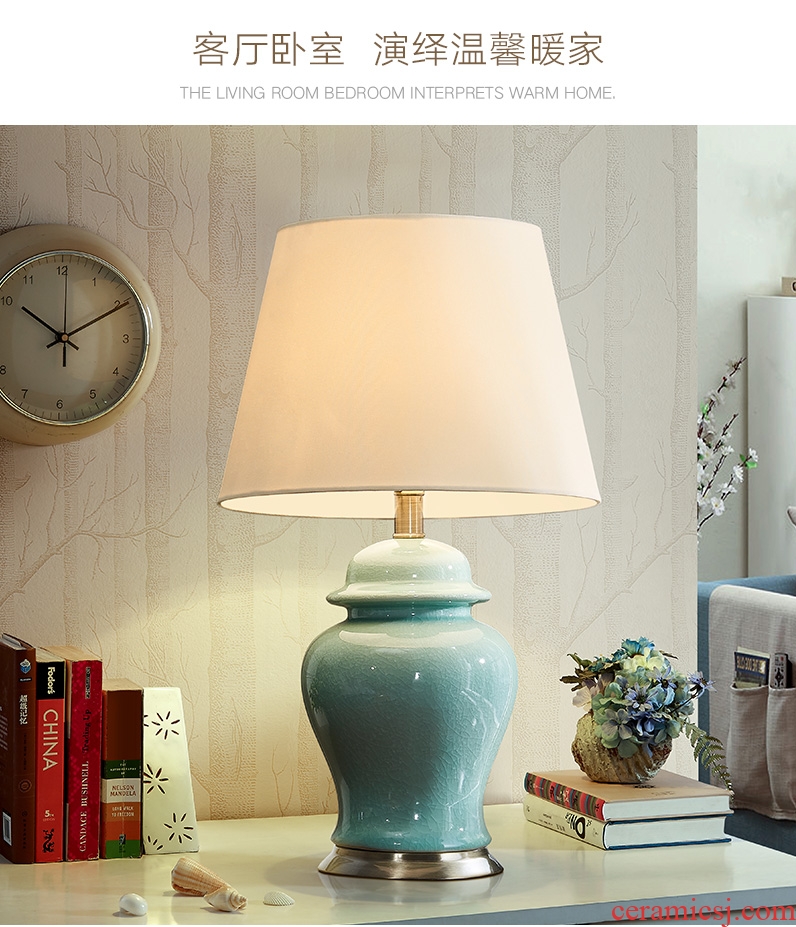 American general bedroom ceramic desk lamp bedside lamp can bedside table lamp I and contracted sitting room creative and romantic