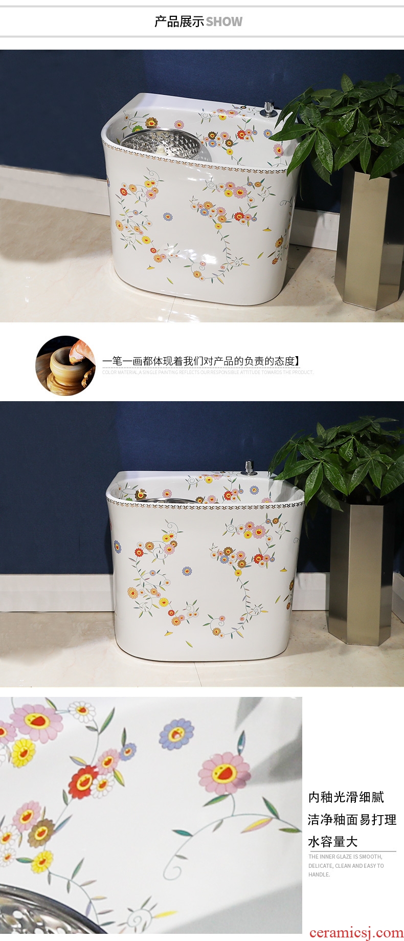 M beautiful art pillar basin one-piece sink basin of archaize floor ceramic lavatory floor type restoring ancient ways