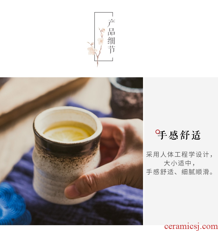 Japanese household ceramic cup cuisine glass restore ancient ways small glass clear glass flower cups coarse pottery small cups