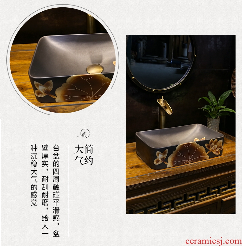 The stage basin sink bathroom balcony restoring ancient ways The lavatory bronze art ceramics lotus basin that wash a face in The household
