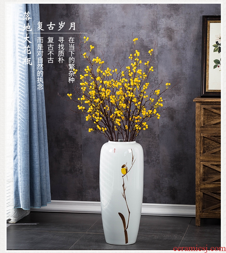 Jingdezhen porcelain of large vase sitting room porch home decoration of Chinese style restoring ancient ways dried flower arranging flowers ceramic furnishing articles - 602087775530