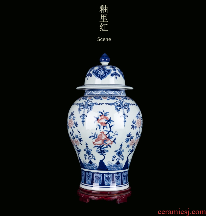 Jingdezhen ceramic Chinese American landing big vase sitting room place large European modern decoration - 18827589458