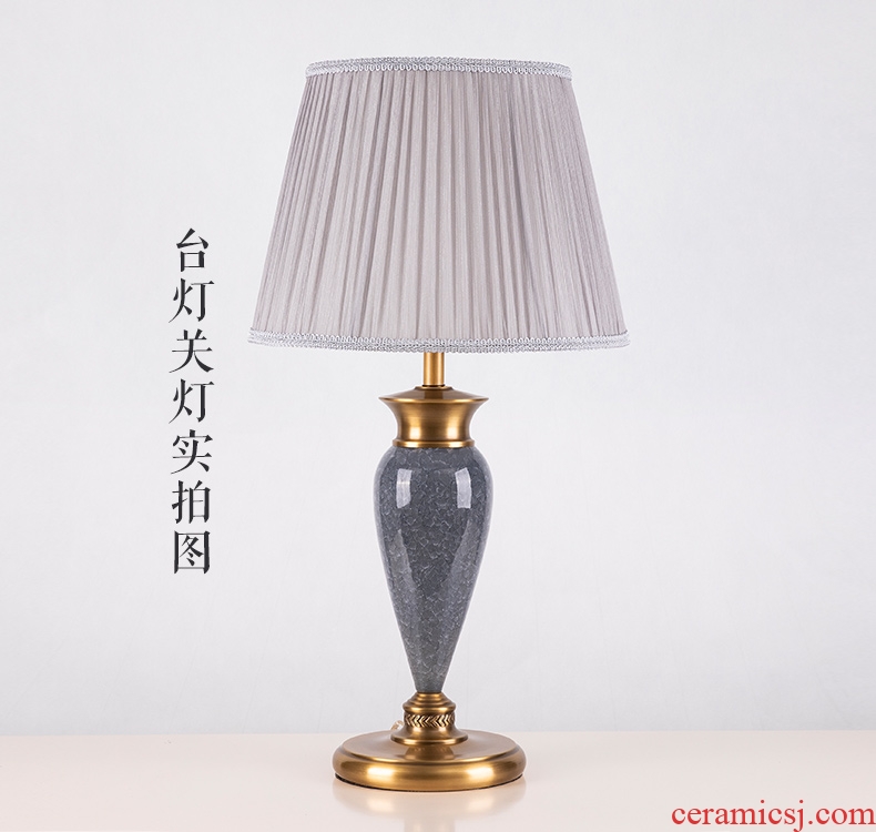 American I and contracted pure color lamp decoration ceramics art designers all copper lamps and lanterns of the sitting room the bedroom of the head of a bed