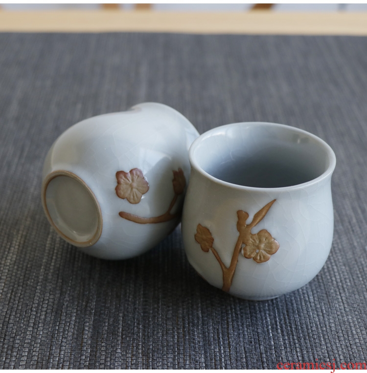 Two packages mailed jingdezhen ceramic cups kung fu tea set with contemporary and contracted large water your kiln tea cup
