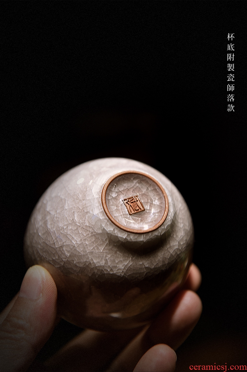 Ceramic cups the elder brother of the longquan celadon kiln ice crack manual master cup single cup kunfu tea sample tea cup tea