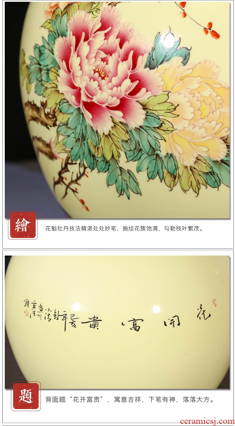 Jingdezhen ceramic floor large vases, flower arrangement sitting room dry flower is placed Chinese style restoring ancient ways is checking pottery pot - 597933156181