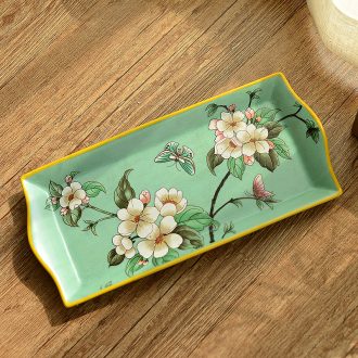 Murphy 's new Chinese style classical high temperature ceramic manual American fruit compote dish furnishing articles creative decorations of a rectangle