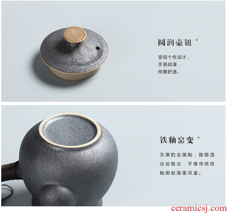 Side as the of your up kung fu tea set ceramic teapot single pot of ebony handle Side filtration pot of the pot of single pot