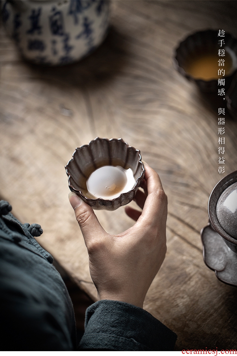 Longquan celadon manual ice to crack the master cup single CPU ceramic cups to use kung fu tea tea sample tea cup