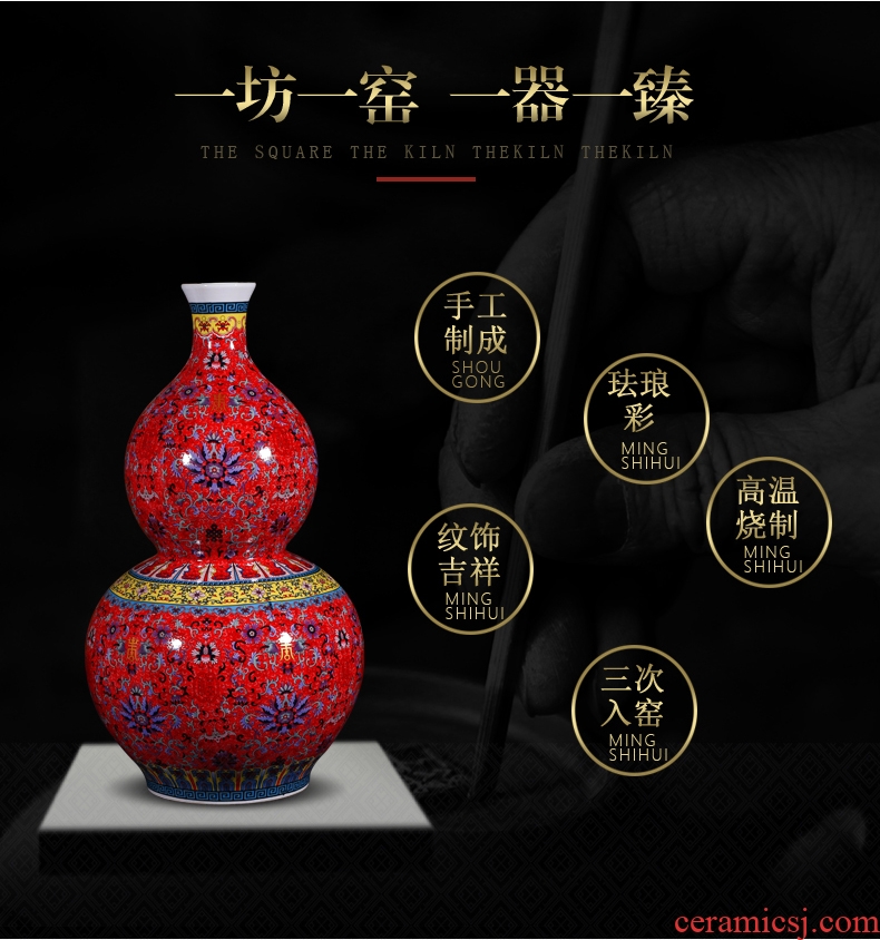 Jingdezhen ceramic hand - made pastel ensemble of large vase home sitting room hotel Chinese large - sized furnishing articles - 603469334956