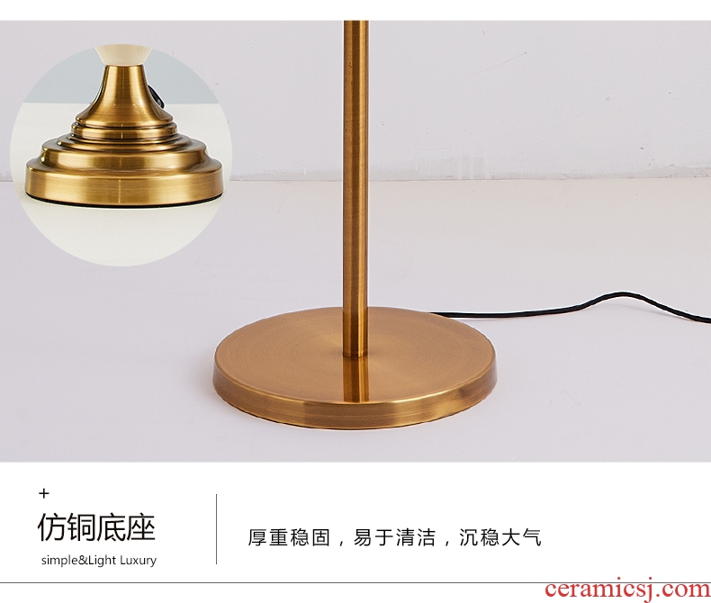 Floor lamp sitting room is contracted and I American new Chinese style western - style sweet household vertical ceramic desk lamp of bedroom the head of a bed