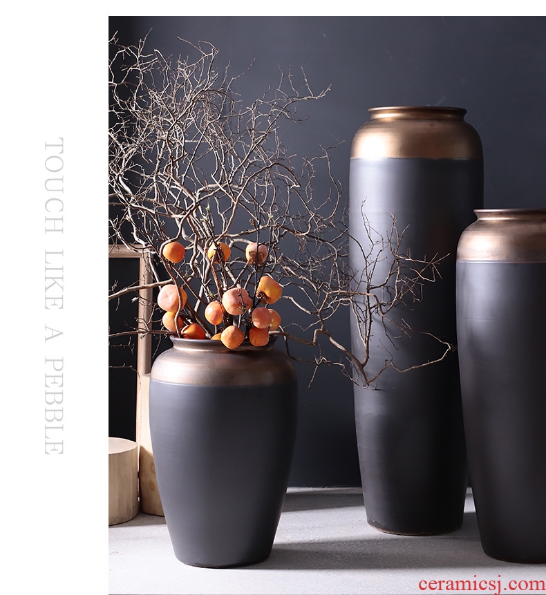 Large vases, jingdezhen ceramic I and contracted Europe type Nordic furnishing articles villa living room window flower arrangement suits for - 570978336147