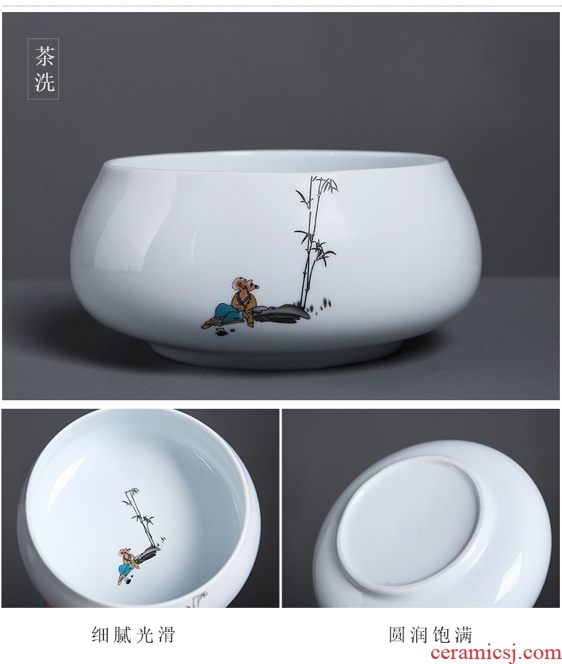 Auspicious margin white porcelain kung fu tea set ceramic tea ware ideas prevent hot teapot teacup bowl of a complete set of caddy fixings