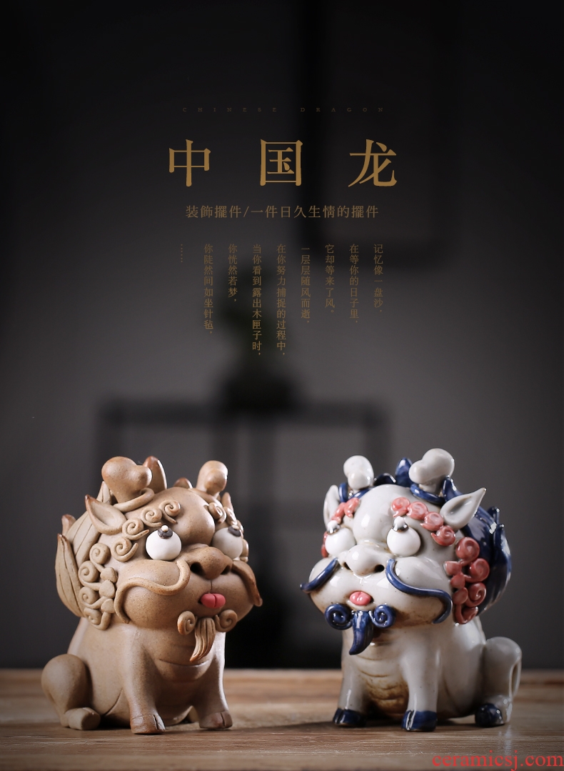 Furnishing articles pet boutique JiaXin ceramic handmade tea to keep playing fun lucky the mythical wild animal and joss stick to do teachers furnishing articles