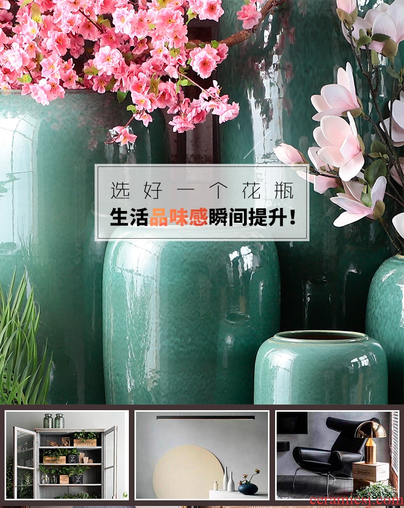 Jingdezhen famous hand - made ceramics vase peony large opening of new Chinese style living room decoration housewarming furnishing articles - 594644990569