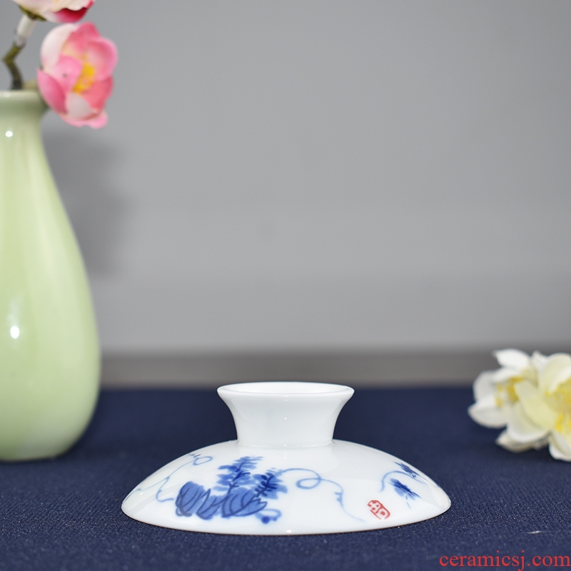 St up ceramic workshop single lid tureen tea cup bowl is blue and white porcelain tea set tea cover with zero cover three white porcelain bowl