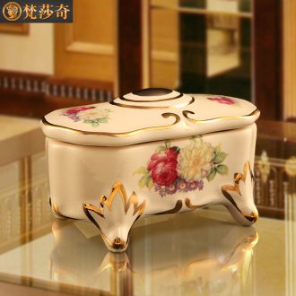 Vatican Sally 's luxurious ceramic toothpicks extinguishers European - style toothpick box of creative portable toothpicks as cans sitting room home decoration furnishing articles