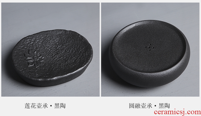 Auspicious edge black some ceramic CiHu bearing pot pad up archaize dry tea set tea service zero with double with model with pot