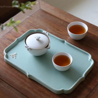 Million kilowatt/hall tea set ceramic tea tray rectangle single dry storage ceramic tea retainer plate disc spring seasons