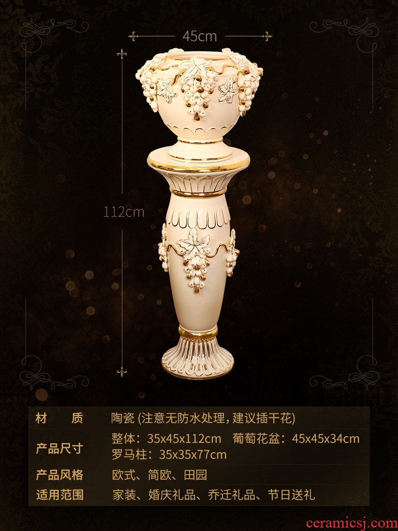 Crystal glaze of jingdezhen ceramics handicraft furnishing articles to decorate the sitting room of large vase household flower arranging office - 529051681633