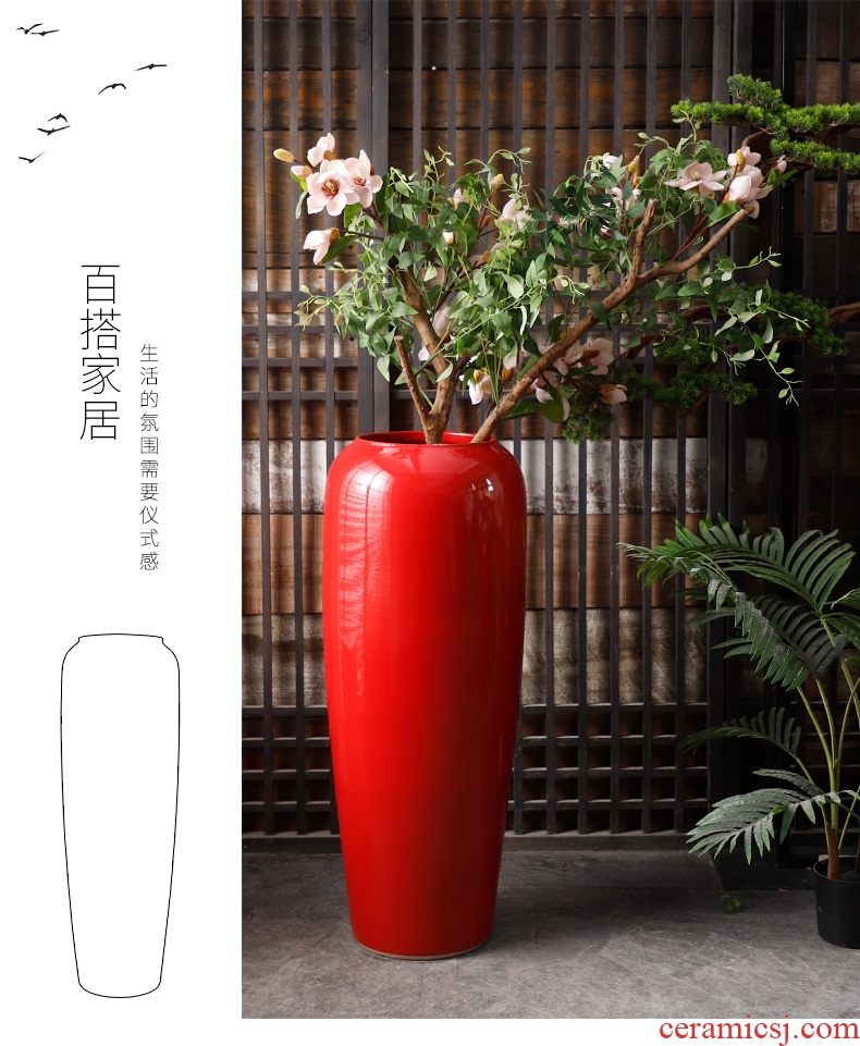 Contracted and I jingdezhen ceramic dry flower of large vase restoring ancient ways furnishing articles sitting room flower arranging flowers, checking pottery - 559729067698