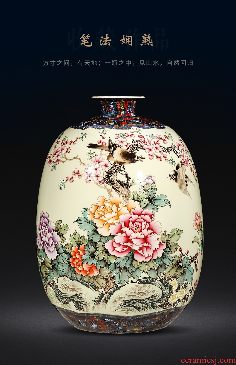 Jingdezhen ceramics powder enamel more fish every year the design of large vases, modern rural household furnishing articles - 603643076229