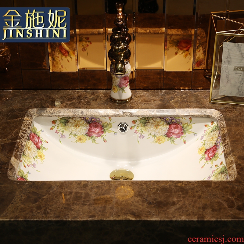 Art ceramic undercounter embedded toilet lavabo that defend bath lavatory ceramic square of the basin that wash a face