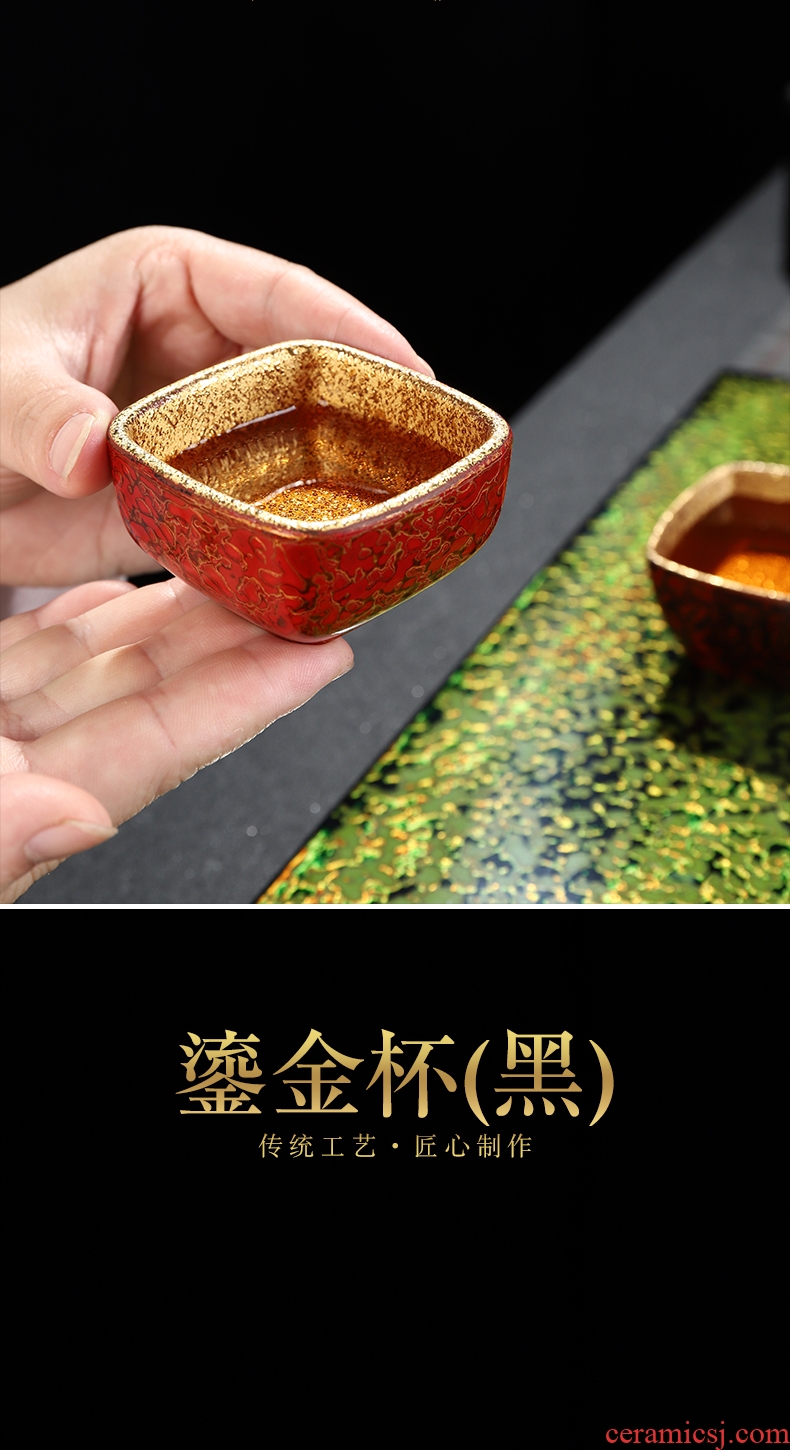 Recreational product gold lacquer tea set of the big cup pure manual violet arenaceous jinzhan master cup single CPU ceramic kung fu tea cups