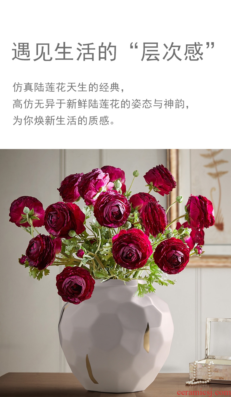 Chinese red Jin Fu porcelain of jingdezhen ceramic vase of large festive wedding sitting room big furnishing articles 1.2 2 m - 598079863641