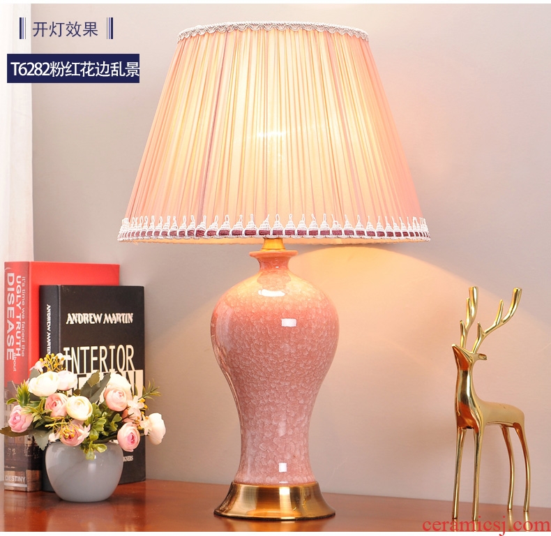 American ceramic desk lamp lamp of bedroom the head of a bed creative fashion warm warm light contracted and I wedding room adornment lamps and lanterns