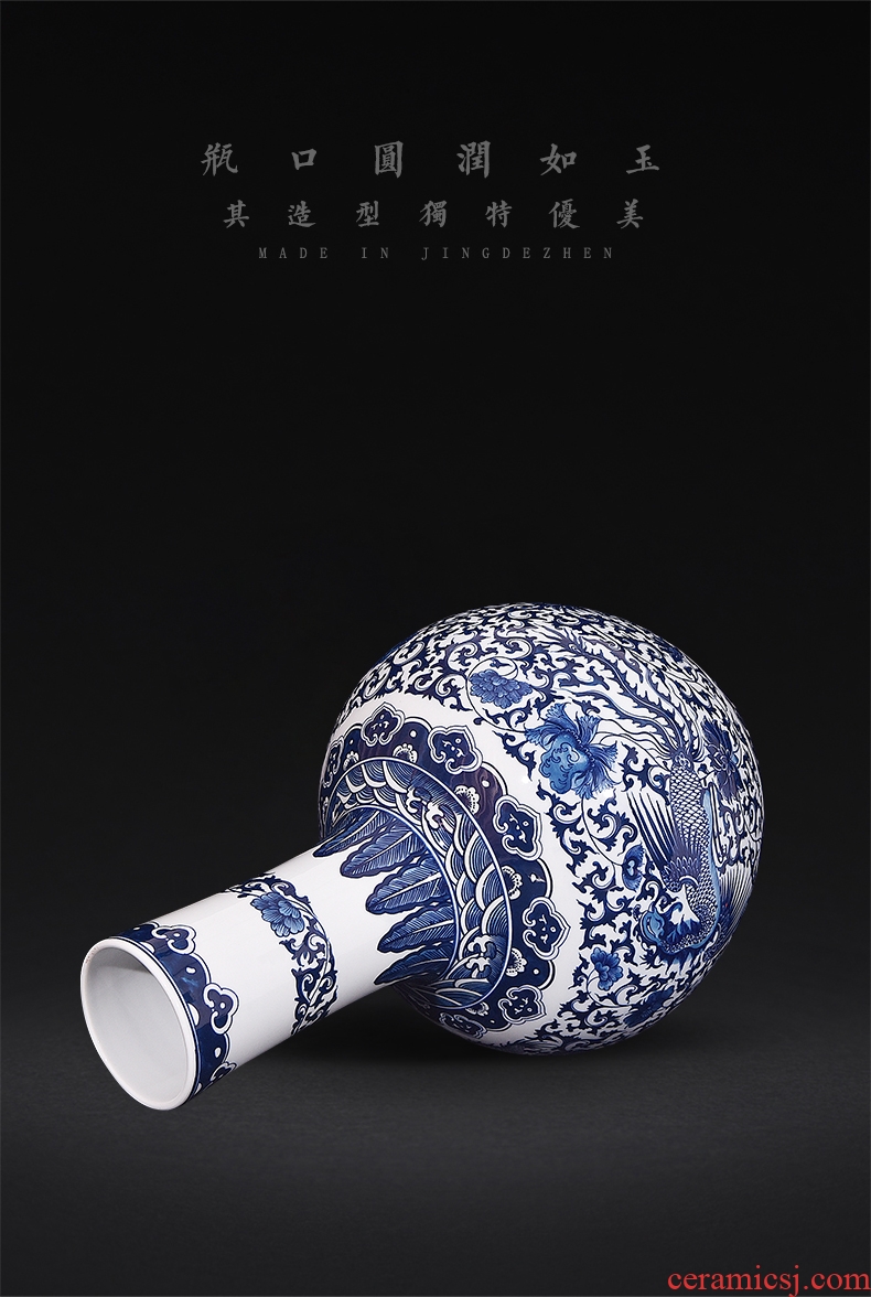 Jingdezhen ceramics ink lottery landscape family big vases, new Chinese style furnishing articles flower arrangement sitting room adornment handicraft - 584439670766