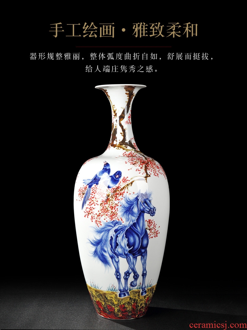 Chinese vase floral inserted dried flower implement hotel villa large landing, the sitting room porch household ceramics restoring ancient ways furnishing articles - 598510526285
