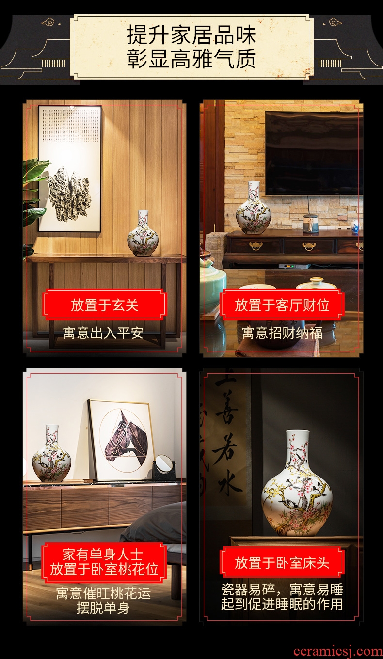 Jingdezhen ceramics handicraft sitting room be born big vase flower arrangement of Chinese style home furnishing articles TV ark - 599224021482