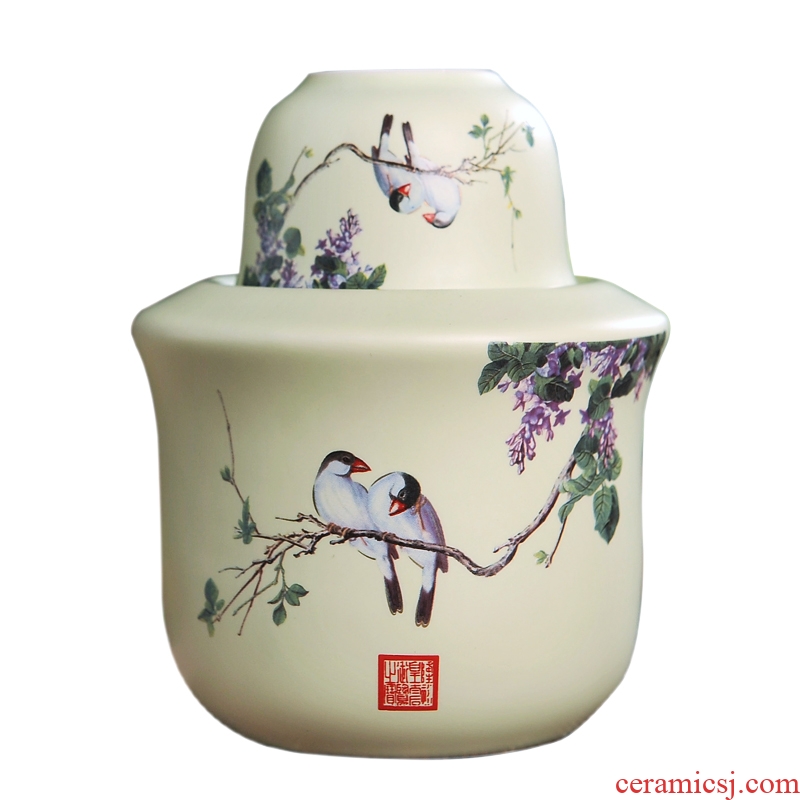 Jingdezhen temperature wine pot of wine suits very hot pottery and porcelain wine warm hot hip home wine and rice wine liquor cup half jins