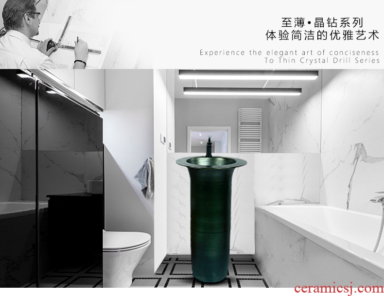 Ceramic glaze metal basin of pillar type lavatory balcony column basin floor toilet lavabo