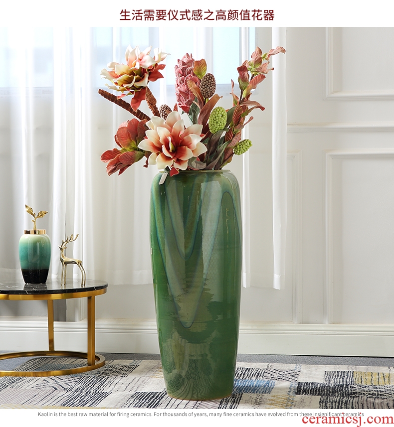 Large ceramic vase furnishing articles household act the role ofing is tasted modern Chinese flower arranging flowers sitting room pumpkin stripe pottery vases - 599885776483