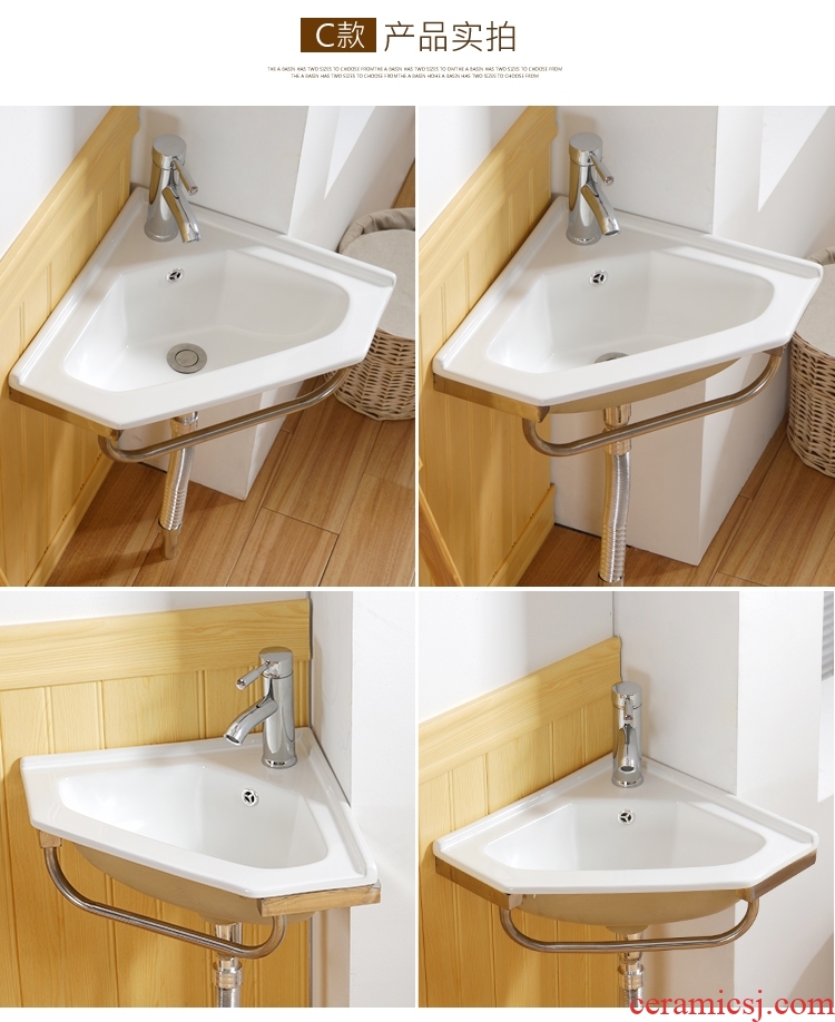 The Mini triangular column basin basin to minimum the sink hang a wall lavatory corner basin ceramic small family