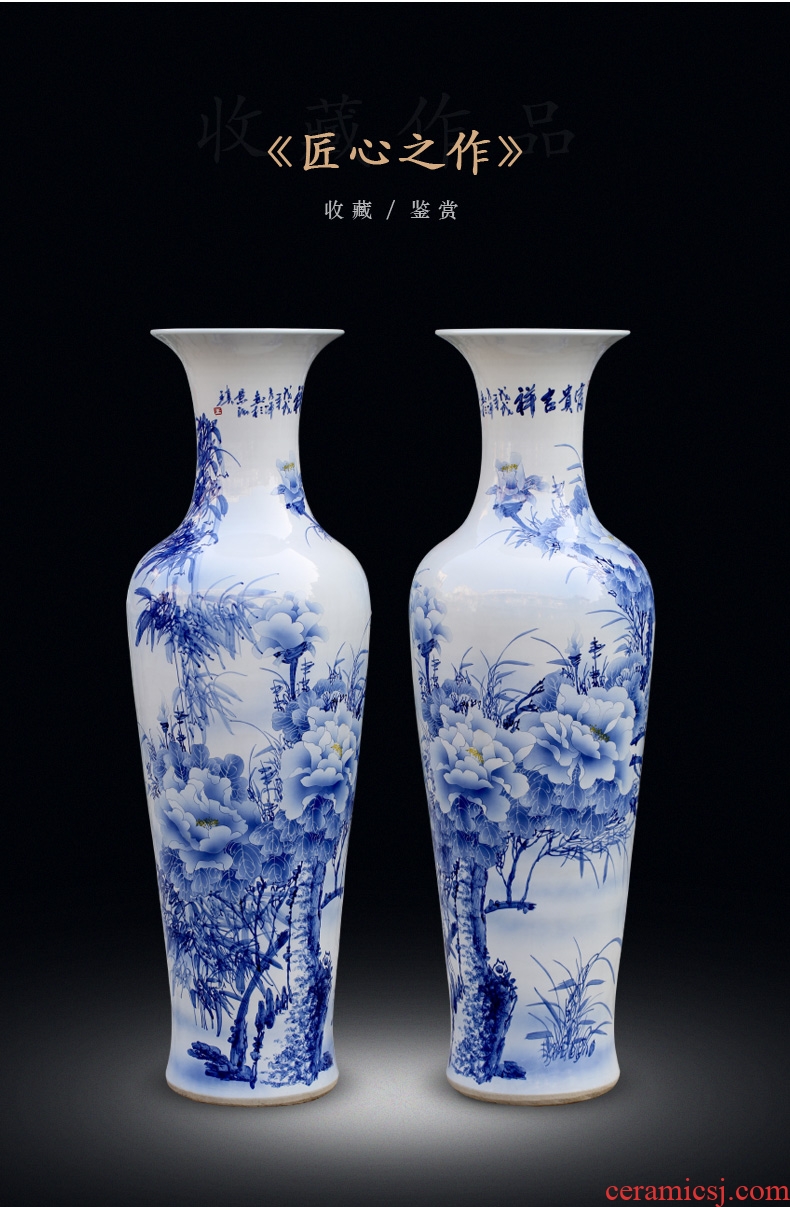 Jingdezhen ceramic vase qingming scroll large vases, antique vase gift furnishing articles furnishing articles sitting room the contributor of large - 586485215973
