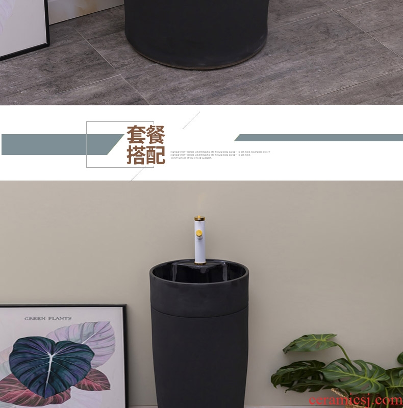 The Black one - piece pillar basin floor ceramic lavatory balcony toilet lavabo I and contracted household